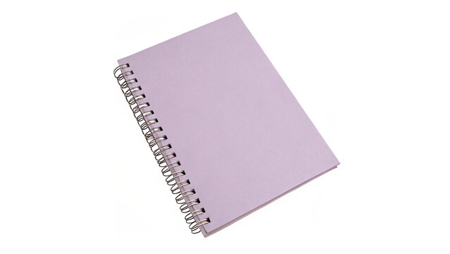 Blank purple rectangular hardcover notebook diary book isolated on a transparent background