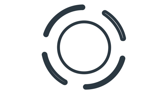 Minimalist line vector icon of a concentric target goal for soccer training drills, clean smooth strokes, flat scalable design ideal for sports practice graphics and athletic digital interface