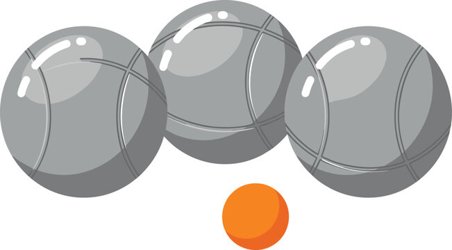 Silhouette of bocce balls with pallino symbolizing precision sport strategy and leisure activity