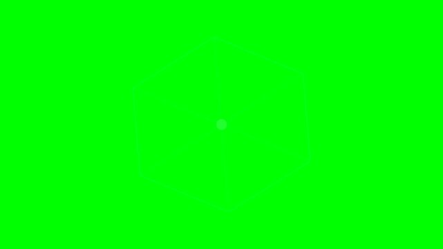 A single bright white sparkle or dust mote floats in the center of a vibrant, saturated green background, suggesting a creative project or animation in progress