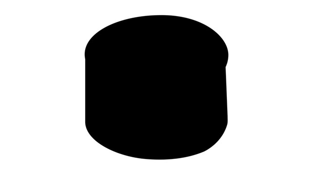 Simple line art vector icon of a drum with minimalist design, ideal for music and entertainment themes in graphic resources and creative projects