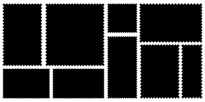 Set of Zigzag Rectangular Frame Shapes, Geometric Border Elements Collection, Abstract Vector Illustration Design Isolated on White Background.