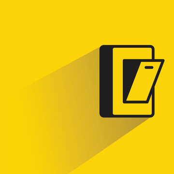 electric switch icon with shadow on yellow background