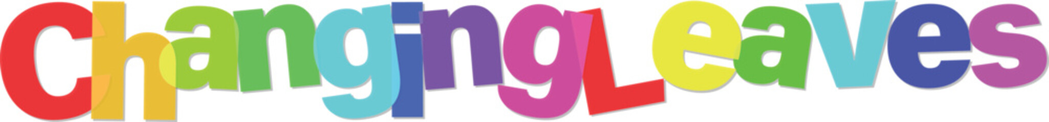 Colorful changing leaves typography text graphic design element  multicolored letters © tara