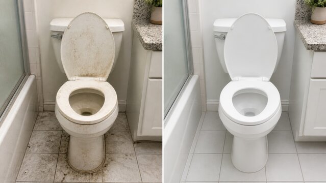 Dirty Toilet Cleaning Transformation in Bathroom