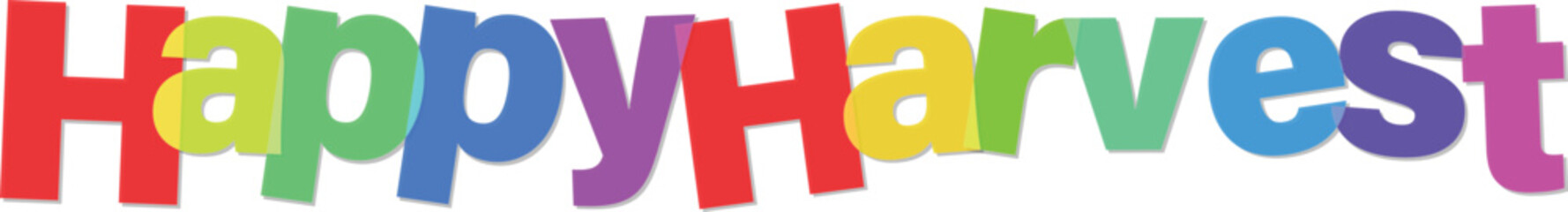 Happy harvest colorful text letters rainbow colors festive greeting  Happy Harvest colorful text in rainbow colors for festive greetings and celebrations © tara