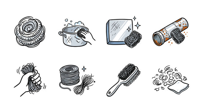 Cleaning tools and supplies for household chores and maintenance