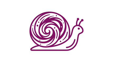 Purple snail icon with decorative swirling spiral shell pattern © nero
