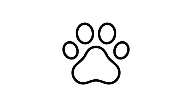 Black outline of a dog or cat paw print.