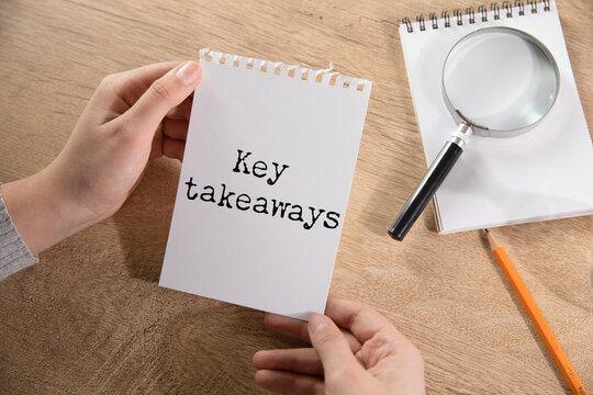 Key Takeaways message written on  paper