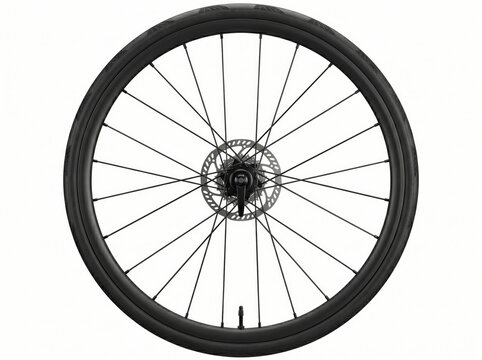 Bicycle Wheel with Disc Brake Rotor Isolated on White Background