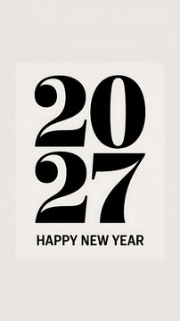 Happy New Year Design Featuring Year Two Thousand Twenty Seven