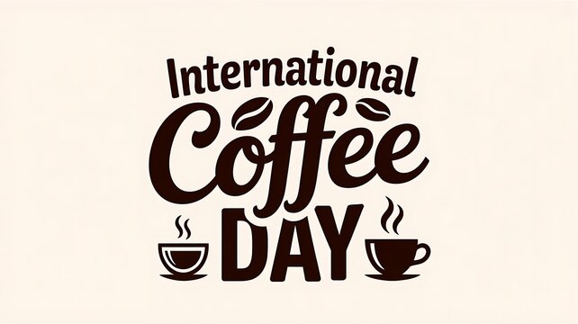 International Coffee Day Celebration Graphic Design With Coffee Cups