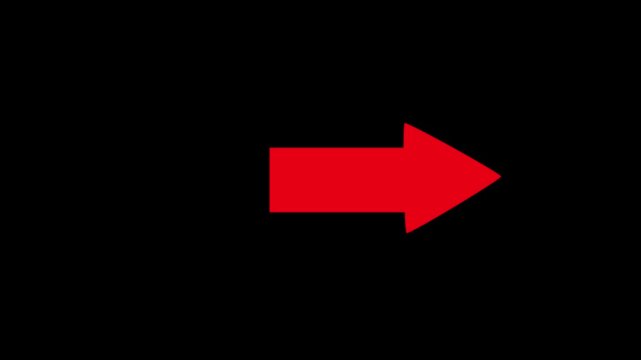 Arrow icon animation on black background. Motion graphics of concept. animation