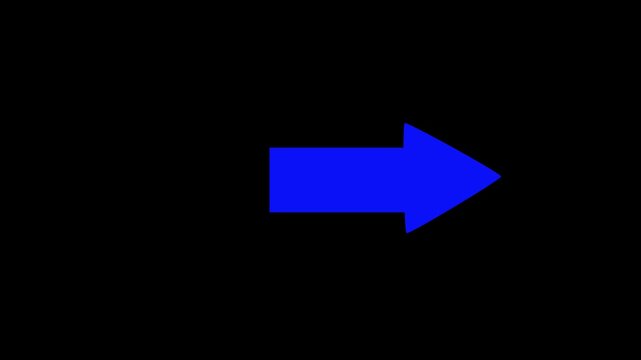 Arrow icon animation on black background. Motion graphics of concept. animation