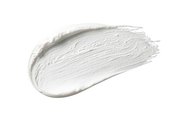 Fototapeta premium White cosmetic cream swatch showing texture and movement, ideal for beauty, healthcare, and hygiene branding, isolated