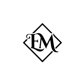 Elegant EM Monogram Logo Vector &ndash; Luxury Lettermark Diamond Frame Icon