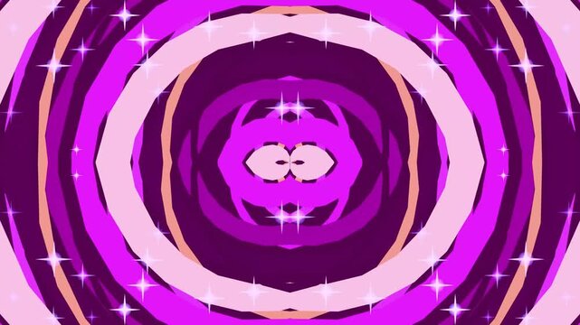 Abstract Geometric Mandala Pattern with Radiating Starburst and Floral Center in Vibrant Purple and Gold