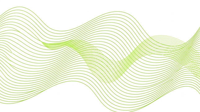 Abstract Green Wave Line Art Background Elegant Dynamic Smooth Curvy Lines Vector Illustration