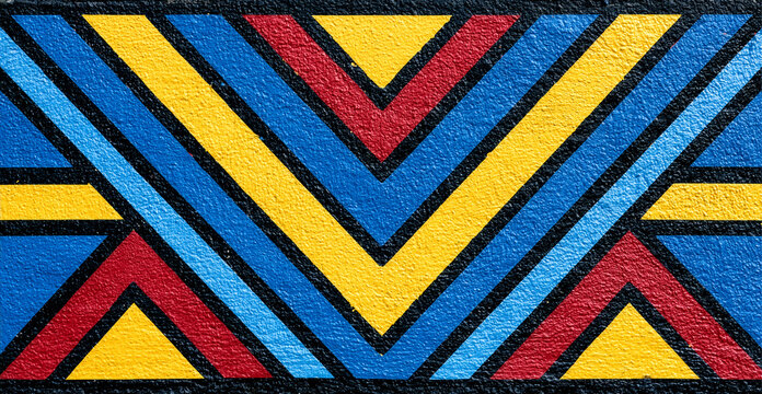 Traditional Ndebele geometric chevron pattern illustration