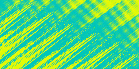 Neon green yellow background with grunge texture brush strokes. Squiggle bold smears template. Grainy bold bright brush strokes. Punk neon vector texture background. Backdrop street art design. © AINUNNAJIB