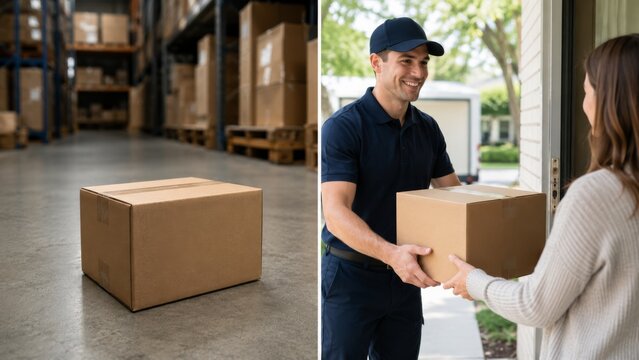 Standard parcel delivery and express courier delivery service