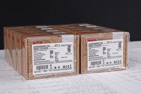 Circuit breakers from ABB to protect electrical loads from short-circuiting. 