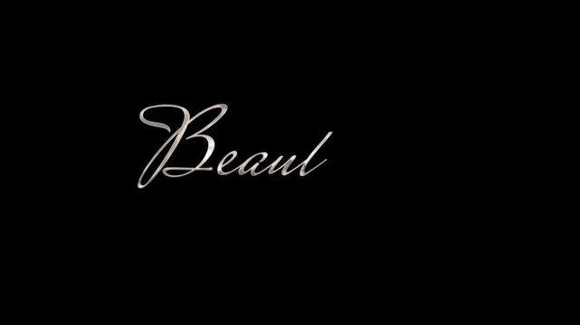 Elegant cursive script animation writing the word beautiful