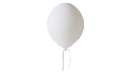 Plain white balloon with a thin ribbon, isolated on transparent background © Lukas