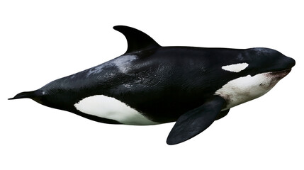 Orca whale with black and white markings, isolated on transparent background © Lukas
