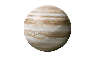 Jupiter planet with swirling bands of clouds, isolated on transparent background © Lukas