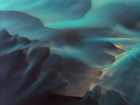 braided glacial river delta on Iceland's South Coast, Iceland