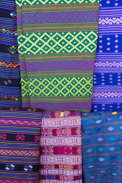 Colourful blankets, Punakha, Bhutan