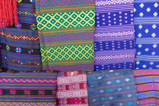 Colourful blankets, Punakha, Bhutan