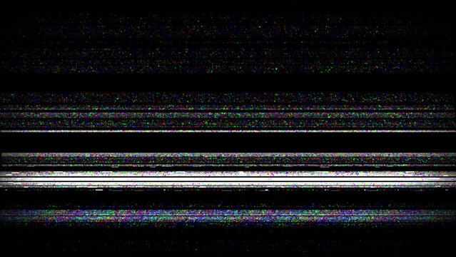 RGB TV glitch texture with digital noise, scan lines and corrupted screen distortion.