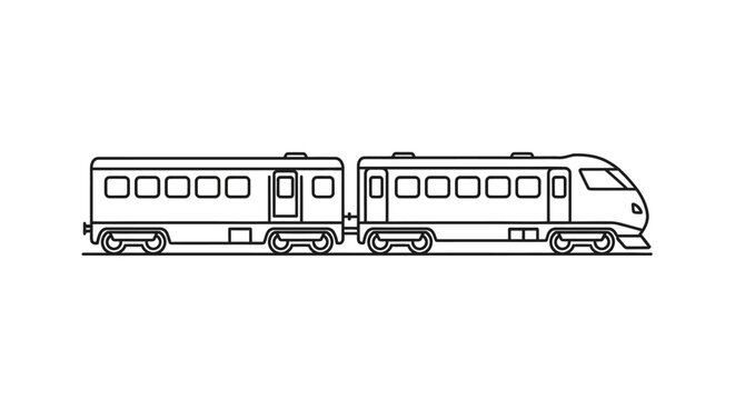 Modern Train Vector Illustration - Transportation and Travel Concept