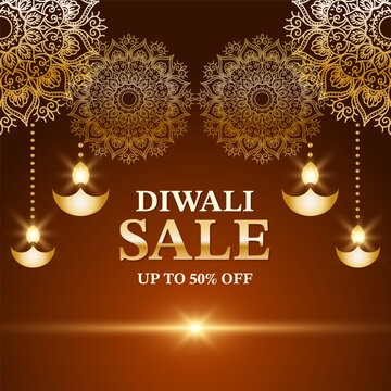 Diwali Sale design template. Advertisement offers, marketing, discount poster. Diwali special offer