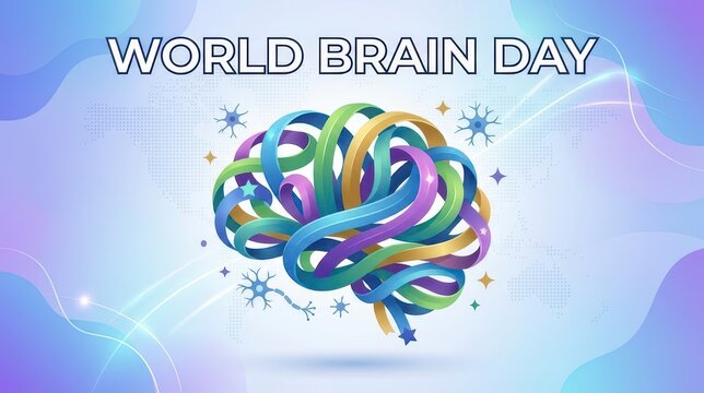 Colorful brain illustration for World Brain Day