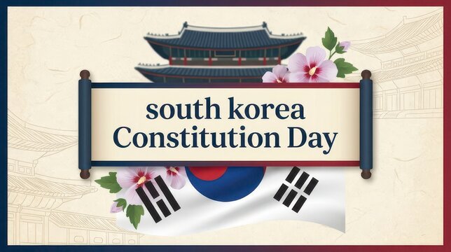 South Korea Constitution Day celebration illustration