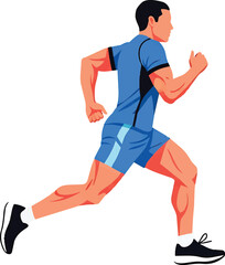 Fototapeta premium Dynamic Illustration of a Male Runner in Motion.