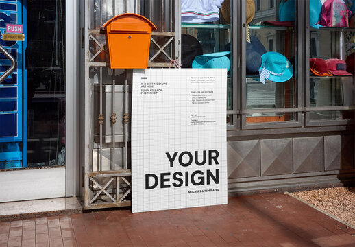 Mockup Of Customized Sign By Building