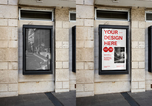 Mockup Of Customized Poster On Building