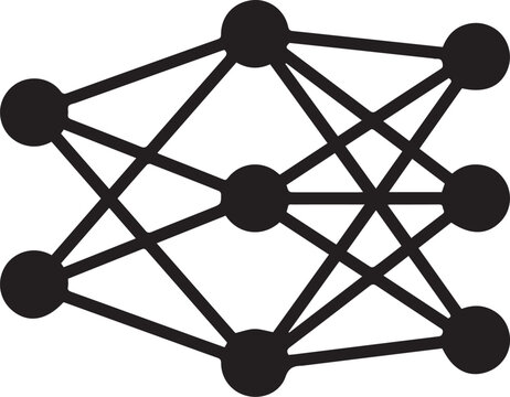 Simple neural network diagram with multiple layers of interconnected nodes.