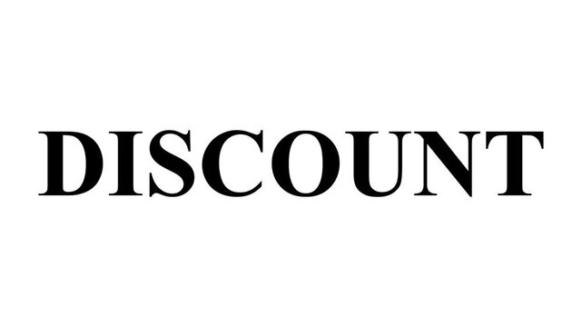  discount text icon animation. stop, not allowed and ban concept animation on white background. 4k video
