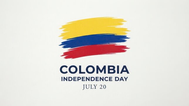 Colombia Independence Day colorful brush stroke flag design
