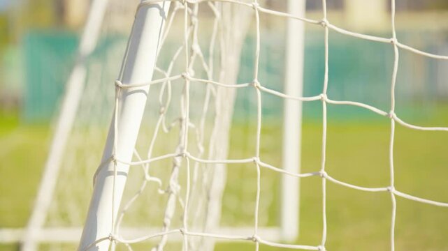 Abstract focus rack football net