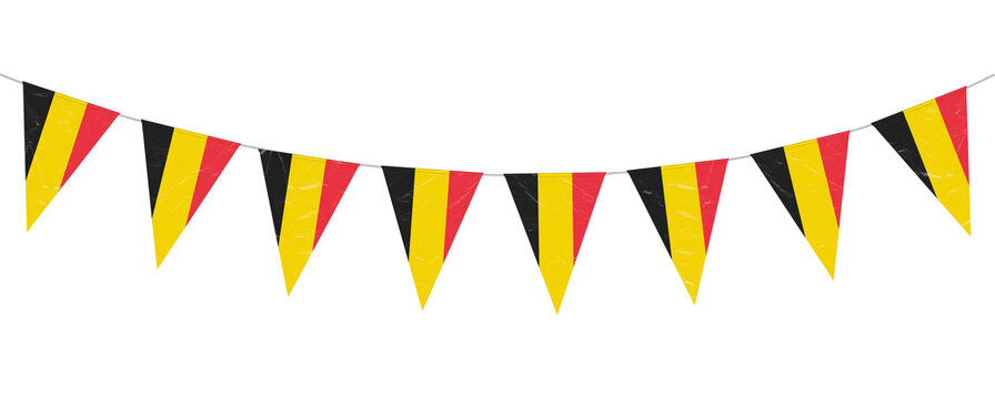 Belgium Flag Bunting Pennant Banner for International Sports Events and National Celebrations PNG Image