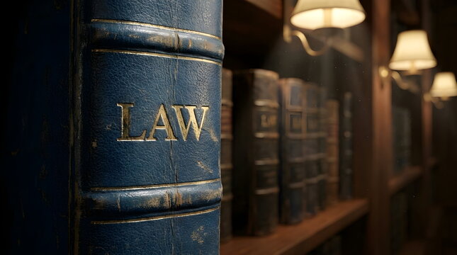 Vintage Legal Books Representing Justice and Traditional Jurisprudence