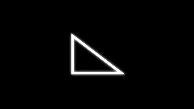 Right-Angled Triangle Drawing Animation with 90-Degree Angle Marker and Height Label on Transparent Background