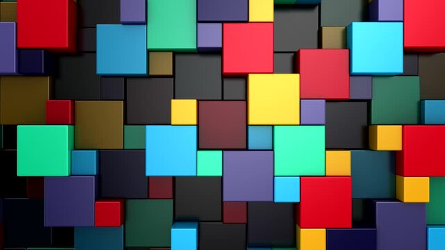 Background of Cubes. Abstract motion, loop, 3d rendering, 4k resolution
